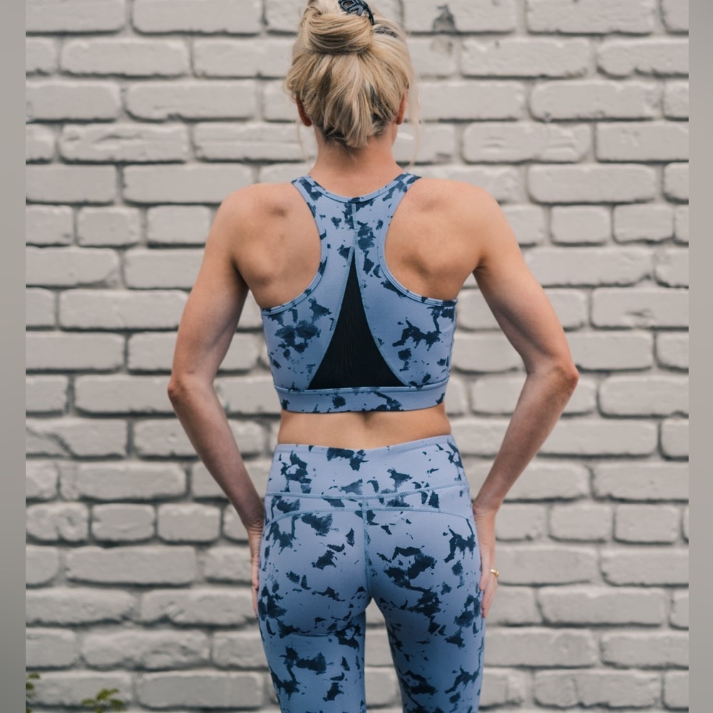 Moisture wicking mesh back sports bra